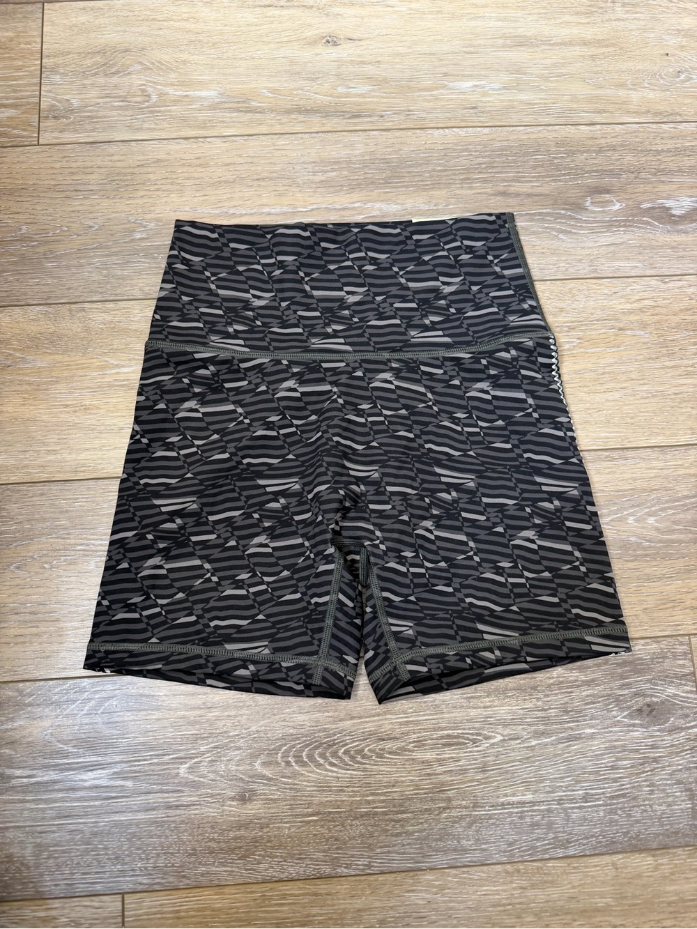 aerie Black Geometric High-Rise Bike Shorts